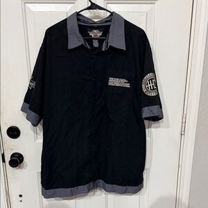 Harley-Davidson Black and Gray Short Sleeve Shirt